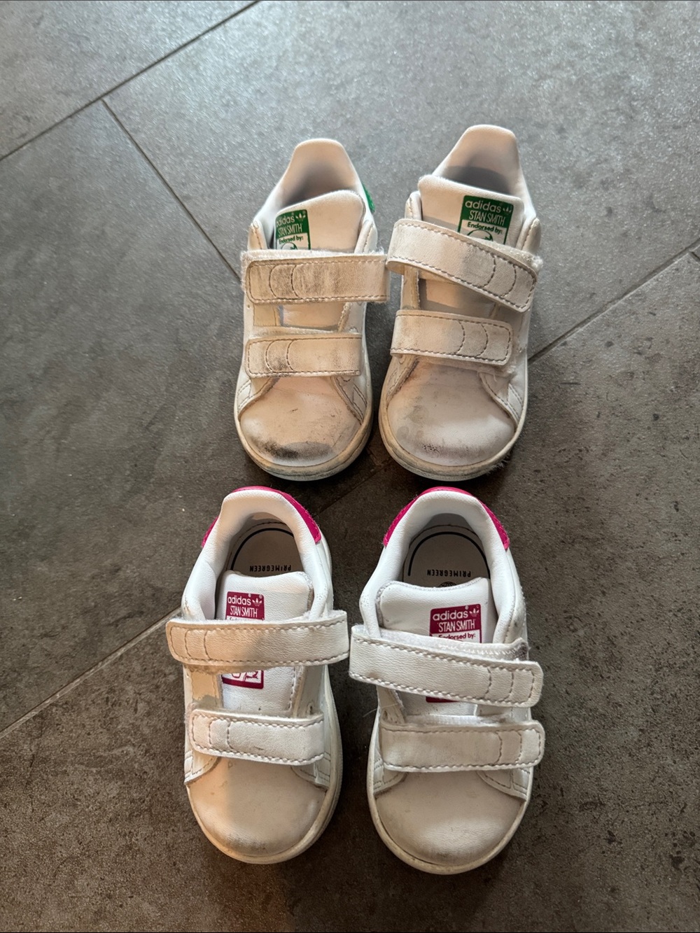 Adidas Stan Smith bundle of 2 toddler sneakers with comfort closure